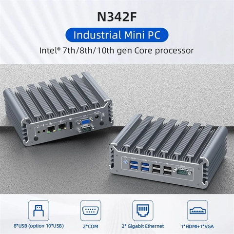 Máy tính công nghiệp không quạt Mini PC iWill Nano-N342F