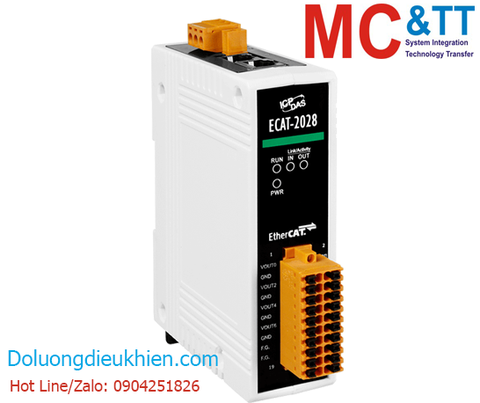 Module EtherCAT Slave 8 kênh đầu ra tương tự cách ly ICP DAS ECAT-2028 CR