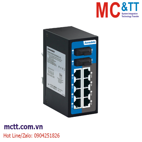 Switch 8 cổng Gigabit Ethernet + 2 cổng Gigabit quang (Multi-mode, SC, 2KM) 3onedata ES2010G-2GF-M-SC-2KM