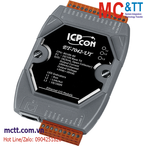 Module Ethernet Modbus TCP 16 kênh đầu ra số DO ICP DAS ET-7042-UT CR