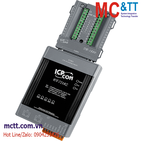 Module 2 cổng Ethernet Modbus TCP 10 kênh AI (Thermocouple) + 3 kênh DO ICP DAS ET-7218Z/S CR