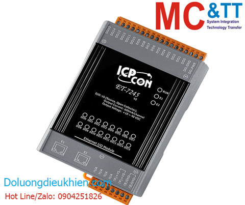 Module 2 cổng Ethernet Modbus TCP 16 kênh đầu ra số DO ICP DAS ET-7245 CR