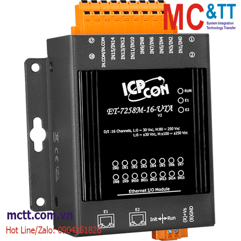Module 2 cổng Ethernet Modbus TCP 16 kênh DI ICP DAS ET-7258M-16-UTA CR