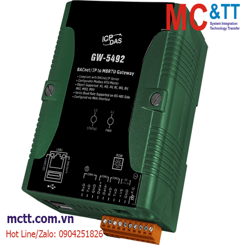 Bộ chuyển đổi BACnet/IP sang Modbus RTU ICP DAS GW-5492 CR