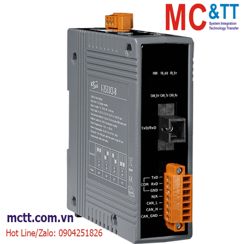 Bộ chuyển đổi CAN sang Quang (Single Fiber, Single Mode, TX 1550 nm, RX 1310 nm, SC, 15KM) ICP DAS I-2533CS-B CR