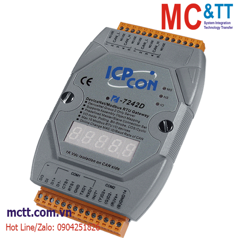 Bộ chuyển đổi Gateway DeviceNet Slave sang Modbus RTU Master ICP DAS I-7242D-G CR