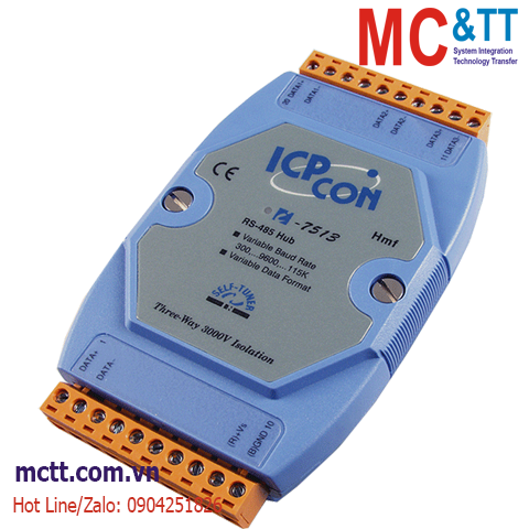Bộ chia HUB 1 cổng RS-485 Master sang 3 cổng RS-485 Slave ICP DAS I-7513 CR