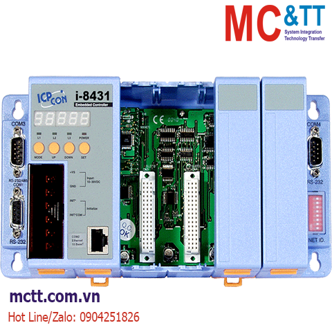 Bộ lập trình nhúng MiniOS7 PAC với CPU 80188-40 + 4 slot module I/O ICP DAS I-8431 CR