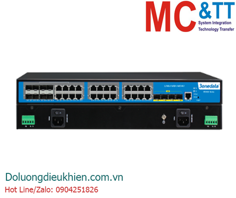 Switch công nghiệp quản lý Layer 3 16 cổng Gigabit Ethernet + 4 cổng 10Gigabit SFP + 8 cổng Combo Gigabit SFP 3Onedata ICS5428-16GT8GC4XS-2P220