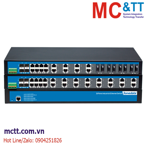 Switch công nghiệp 8 cổng Ethernet + 16 cổng quang + 4 cổng quang Gigabit SFP 3Onedata IES1028-4GS-16F