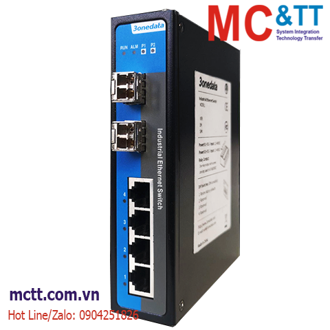 Switch công nghiệp quản lý 4 cổng Gigabit Ethernet + 2 cổng 2.5G SFP 3Onedata IES6000-4GT2HS-2P48