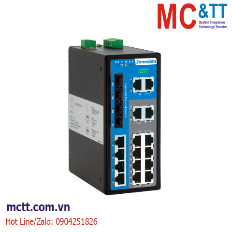 Switch công nghiệp quản lý hỗ trợ PROFINET 16 cổng Ethernet + 4 cổng Gigabit SFP 3Onedata IES6200-PN-16T4GS-2P48