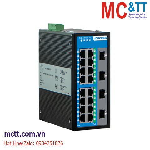 Switch công nghiệp quản lý 16 cổng PoE + 4 cổng Gigabit SFP 3Onedata IES6220-16P4GS-2P48-120W