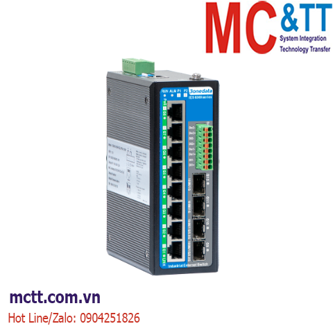 Switch công nghiệp quản lý 8 cổng Gigabit PoE +2 cổng quang Gigabit SFP + 2 cổng quang 2.5G SFP + 2 cổng DI/DO 3Onedata IES6300-8GP2GS2HS-2DI2DO-2P48-240W