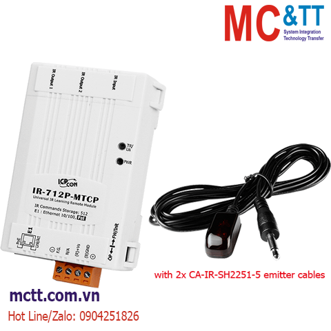Module chuyển đổi hồng ngoại IR sang PoE Ethernet Modbus TCP ICP DAS IR-712P-MTCP-5 CR