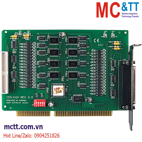Card ISA 8 kênh AO + 16 kênh DI/DO + 3 kênh Timer/Counter/Frequency ICP DAS ISO-DA8 CR