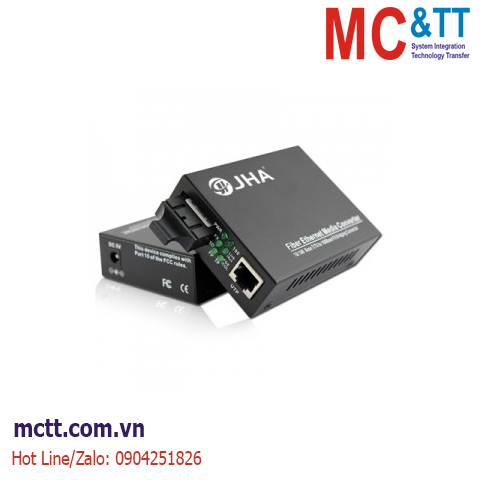 Bộ chuyển đổi quang điện 1 cổng Ethernet + 1 Quang (Dual fiber, Single Mode, 80KM,  SC/ST/FC/LC) JHA TECH JHA-F11-80
