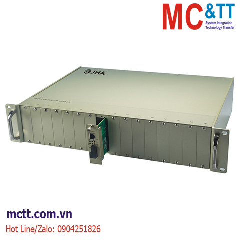 Khung giá 2U 16 khe cắm bộ chuyển đổi quang điện JHA TECH JHA-ME16-2A