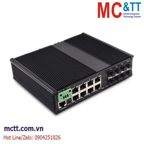 Switch công nghiệp 8 cổng Gigabit PoE Ethernet + 8 cổng Quang Gigabit SFP JHA TECH JHA-MIGS808HP
