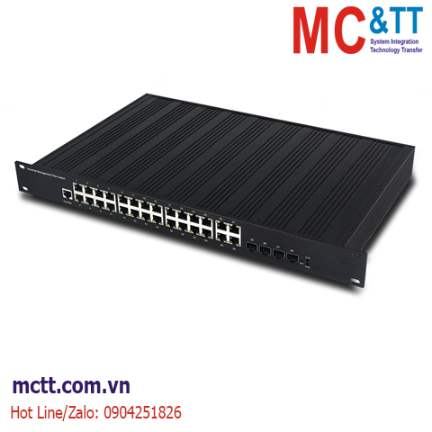 Switch công nghiệp 24 cổng Gigabit PoE Ethernet + 4 cổng Combo Quang 1G SFP JHA TECH JHA-MIGSC4024HP