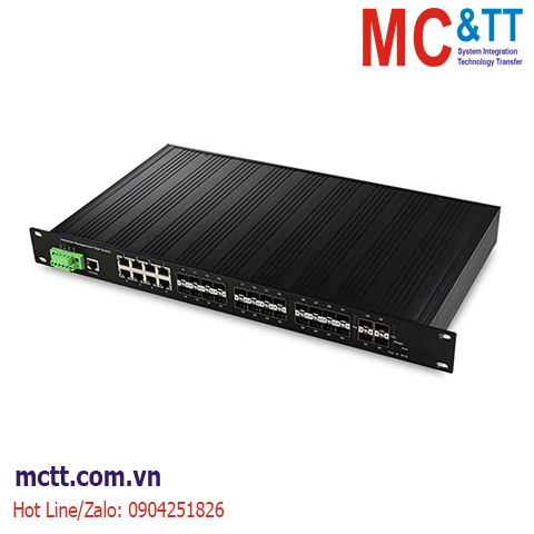 Switch công nghiệp quản lý Layer 3 8 cổng Gigabit Ethernet + 4 cổng 10G SFP+ + 24 1G SFP JHA TECH JHA-MIW4GS2408H