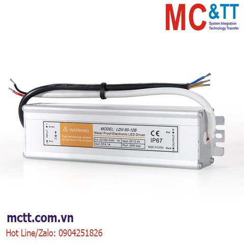 Bộ đổi nguồn đèn LED chống nước MCTT-LDV-50-12 50W, 12VDC, 4.2A
