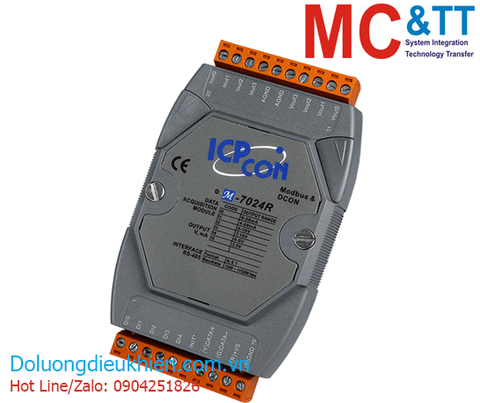 Module RS-485 Modbus RTU 4 kênh đầu ra tương tự AO +5 kênh DI ICP DAS M-7024R-G CR