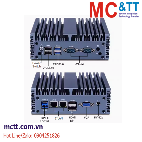 Máy tính nhúng công nghiệp không quạt (2 LAN + 2 COM) MCTT MBOX-2L2C-MN-10TH