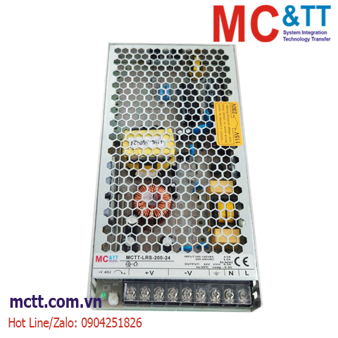 Bộ đổi nguồn tổ ong 220VAC sang 24VDC, 200W, 8.8A MCTT-LRS-200-24