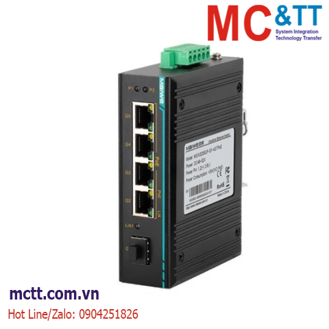 Switch PoE công nghiệp 1 cổng Gigabit SFP + 4 cổng Gigabit PoE Maiwe MIEN3205GP-GF-4GTPOE