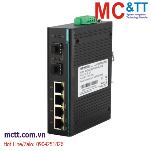 Switch PoE công nghiệp 2 cổng Gigabit SFP + 4 cổng Gigabit PoE Maiwe MIEN3206GP-2GF-4GTPOE