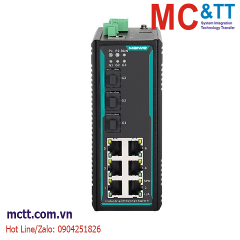 Switch công nghiệp quản lý 6 cổng Ethernet + 3 cổng Gigabit SFP Maiwe MISCOM7209-3GF