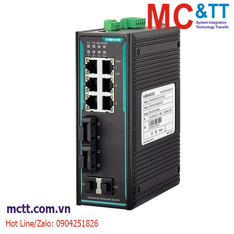 Switch công nghiệp quản lý 6 cổng Ethernet + 2 cổng quang + 2 cổng Gigabit SFP Maiwe MISCOM7210-2GF-2F