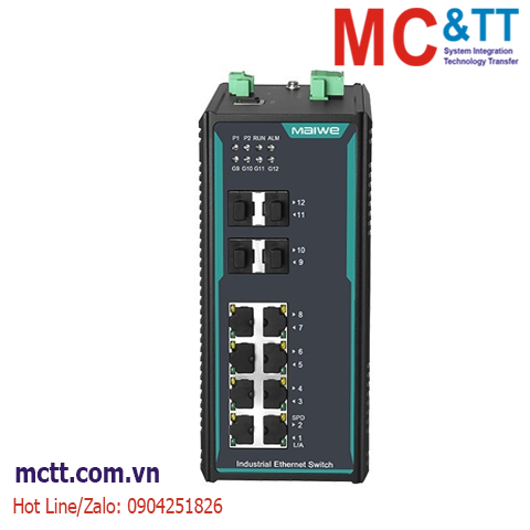 Switch công nghiệp quản lý 8 cổng Gigabit Ethernet + 4 cổng Gigabit SFP Maiwe MISCOM7212G-4GF-8GT