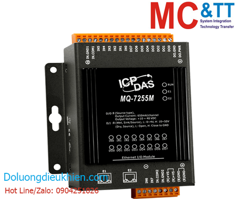 Module 2 cổng Ethernet MQTT 8 kênh DI + 8 kênh DO ICP DAS MQ-7255M CR