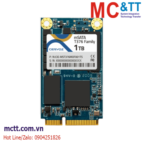 Ổ cứng SSD công nghiệp mSATA 128GB, 256GB, 512GB, 1TB SATA III TLC Cervoz T376