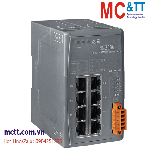 Switch công nghiệp 8 cổng Gigabit Ethernet ICP DAS NS-208G CR