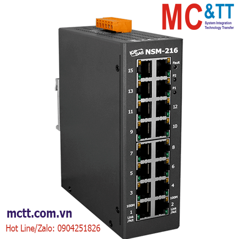 Switch công nghiệp 16 cổng Ethernet ICP DAS NSM-216 CR