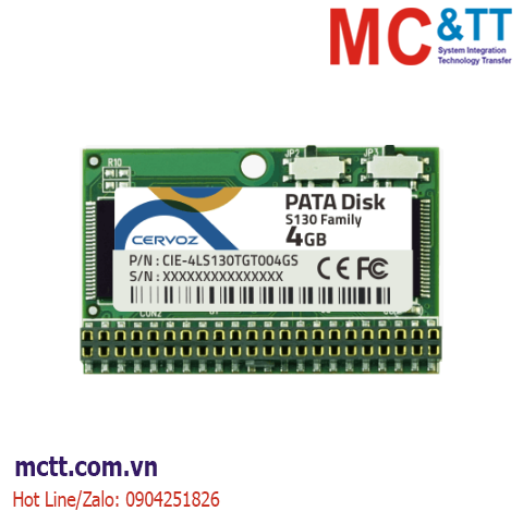Ổ cứng SSD công nghiệp PATA Disk 44pin Horizontal Left 128MB, 256MB, 512MB, 1GB, 2GB, 4GB SLC Cervoz S130
