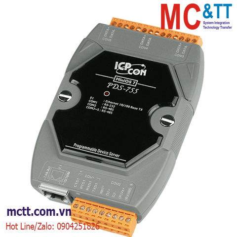 Bộ chuyển đổi 1 cổng RS-232 + 4 cổng RS-485 sang Ethernet ICP DAS PDS-755 CR