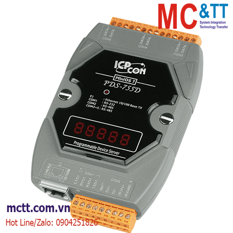 Bộ chuyển đổi 1 cổng RS-232 + 4 cổng RS-485 sang Ethernet ICP DAS PDS-755D CR