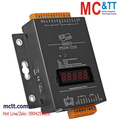 Bộ chuyển đổi 1 cổng RS-232 + 1 cổng RS-485 + 6 kênh DI + 7 kênh DO sang Ethernet ICP DAS PDSM-721D CR