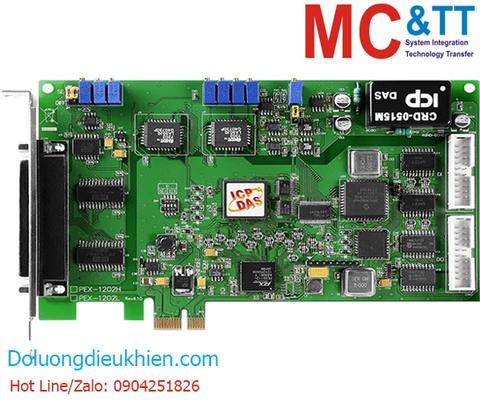 Card PCI Express 32 kênh đầu vào tương tự AI + 2 kênh đầu ra AO + 16 kênh đầu vào DI + 16 kênh đầu ra số DO ICP DAS PEX-1202H CR