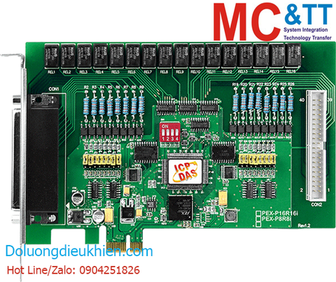 Card PCI Express 16 kênh đầu vào số DI + 16 kênh đầu ra Relay ICP DAS PEX-P16R16i CR