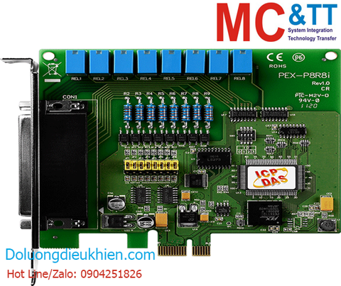 Card PCI Express 8 kênh đầu vào số DI + 8 kênh đầu ra Relay ICP DAS PEX-P8R8i CR