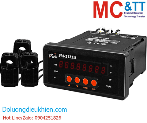 Thiết bị đo và hiển thị điện thông minh 3 pha 60A Ethernet Modbus TCP ICP DAS PM-2133D-100P-MTCP CR