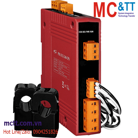 Thiết bị đo điện thông minh 1 pha 1P2W-2CT 200A CANopen ICP DAS PM-3112-240P-CPS CR