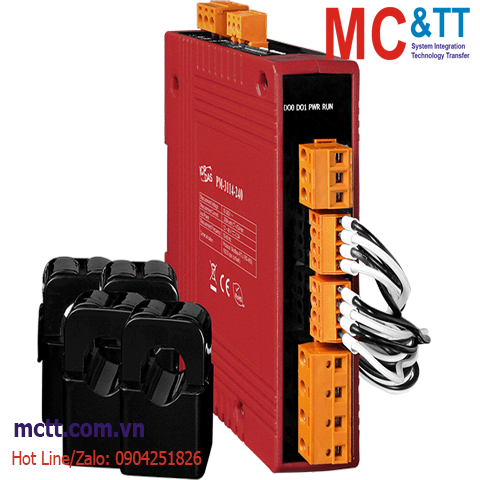 Thiết bị đo điện thông minh 1 pha 1P4W-4CT 200A RS-485 Modbus RTU ICP DAS PM-3114-240P CR