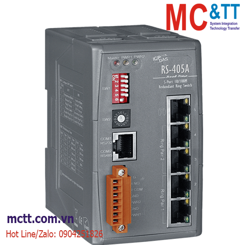 Switch công nghiệp mạch vòng 5 cổng Ethernet ICP DAS RS-405A CR