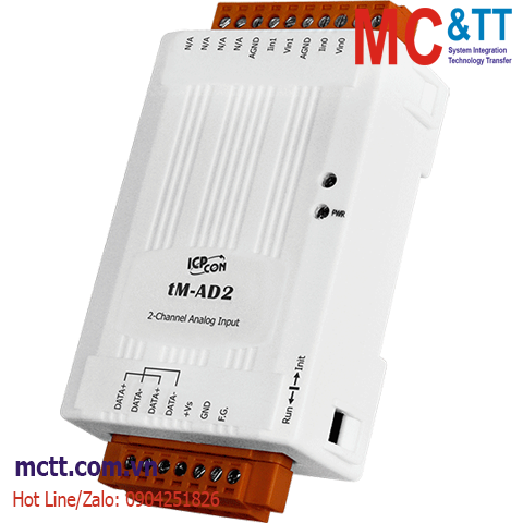 Module RS-485 Modbus RTU 2 kênh đầu vào tương tự ICP DAS tM-AD2 CR